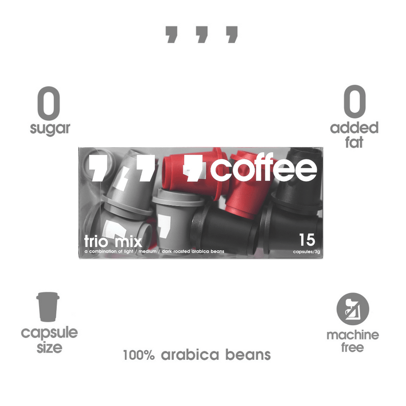 3COMMAS™ Capsule Instant Coffee TRIO 3g 100% arabica